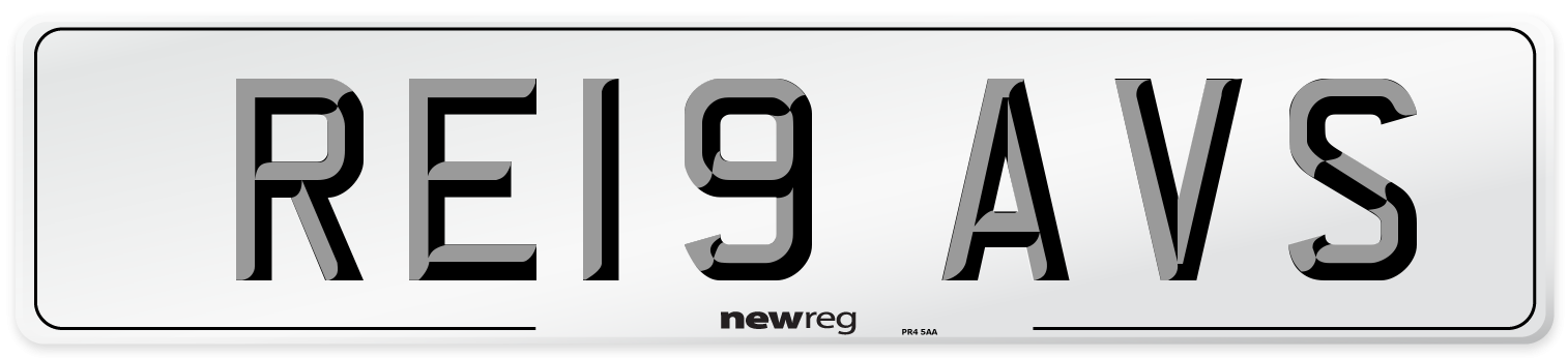 RE19 AVS Number Plate from New Reg